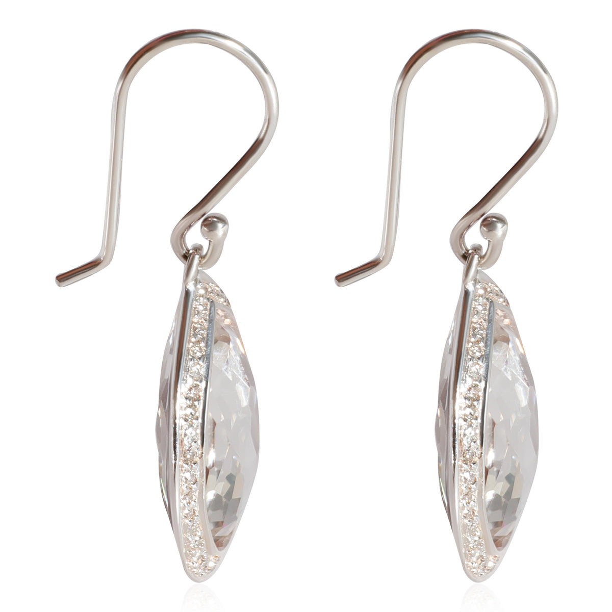 Ippolita Rock Candy Quartz Diamond Earrings in 925 Sterling Silver 0.4 CTW