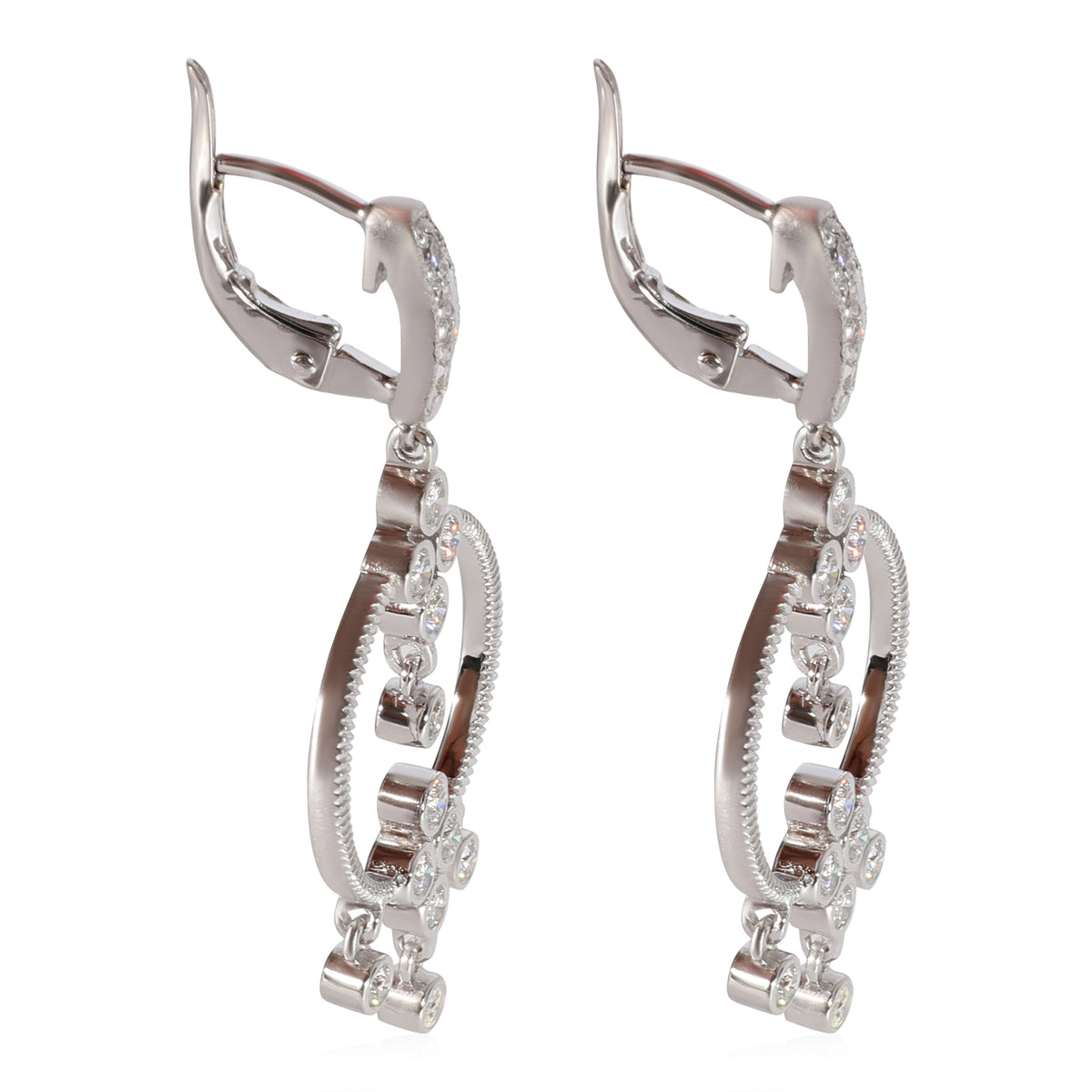 Diamond Chandelier Earrings in 18k White Gold 0.5 CTW