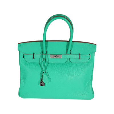 Hermès Menthe Clémence Birkin 35 PHW