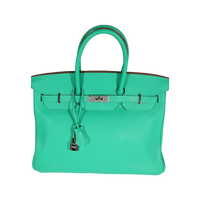 Hermès Menthe Clémence Birkin 35 PHW