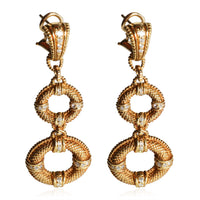 Circle Drop Diamond Earrings in 18k Yellow Gold 0.24 CTW