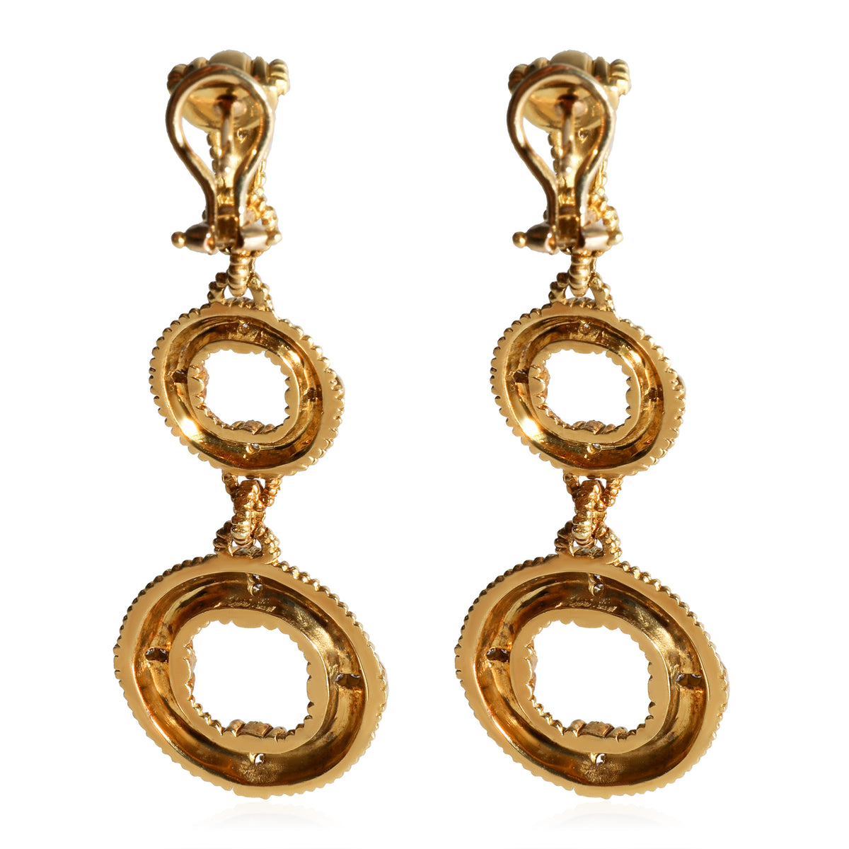 Circle Drop Diamond Earrings in 18k Yellow Gold 0.24 CTW