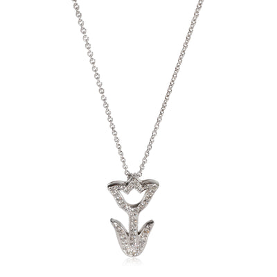 Tiffany & Co. Diamond Tulip Pendant in 950 Platinum 0.21 CTW