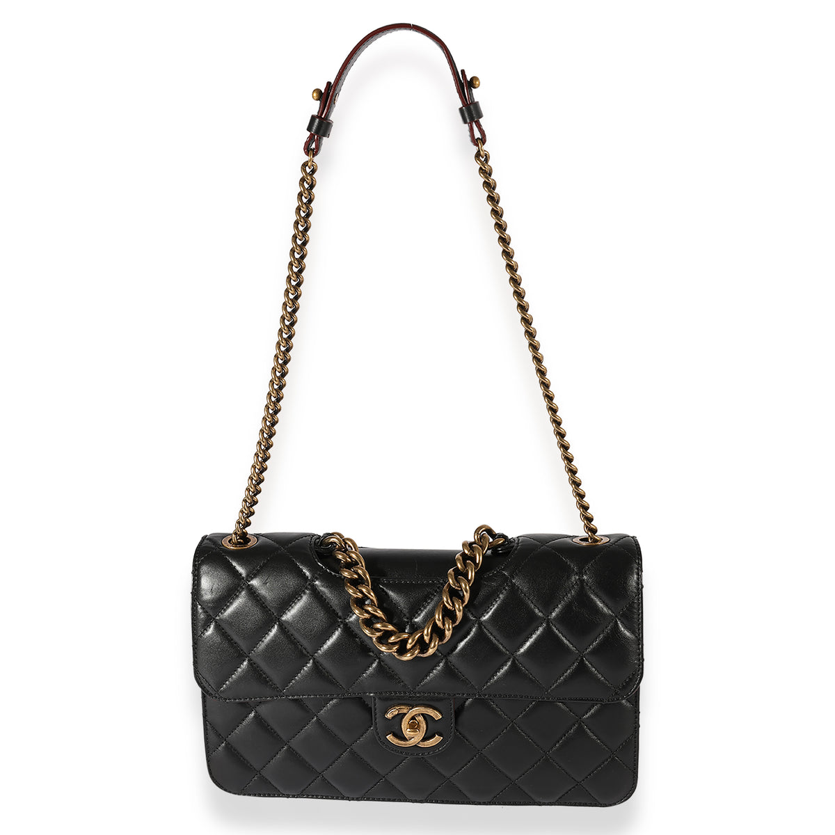 Chanel Black Quilted Lambskin Medium Pondicherry Flap Bag