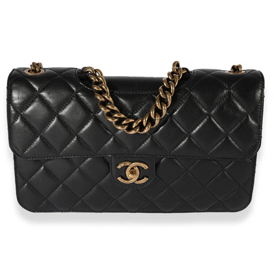 Chanel Black Quilted Lambskin Medium Pondicherry Flap Bag