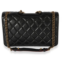 Chanel Black Quilted Lambskin Medium Pondicherry Flap Bag