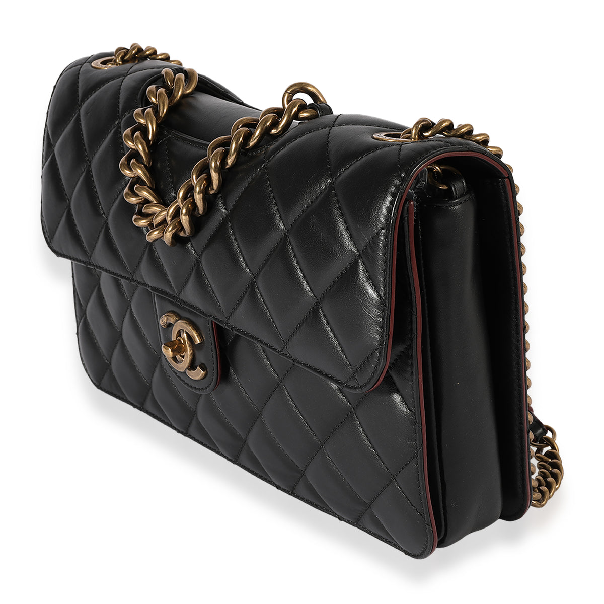 Chanel Black Quilted Lambskin Medium Pondicherry Flap Bag