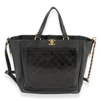 Chanel Black Quilted Calfskin Shopping Tote