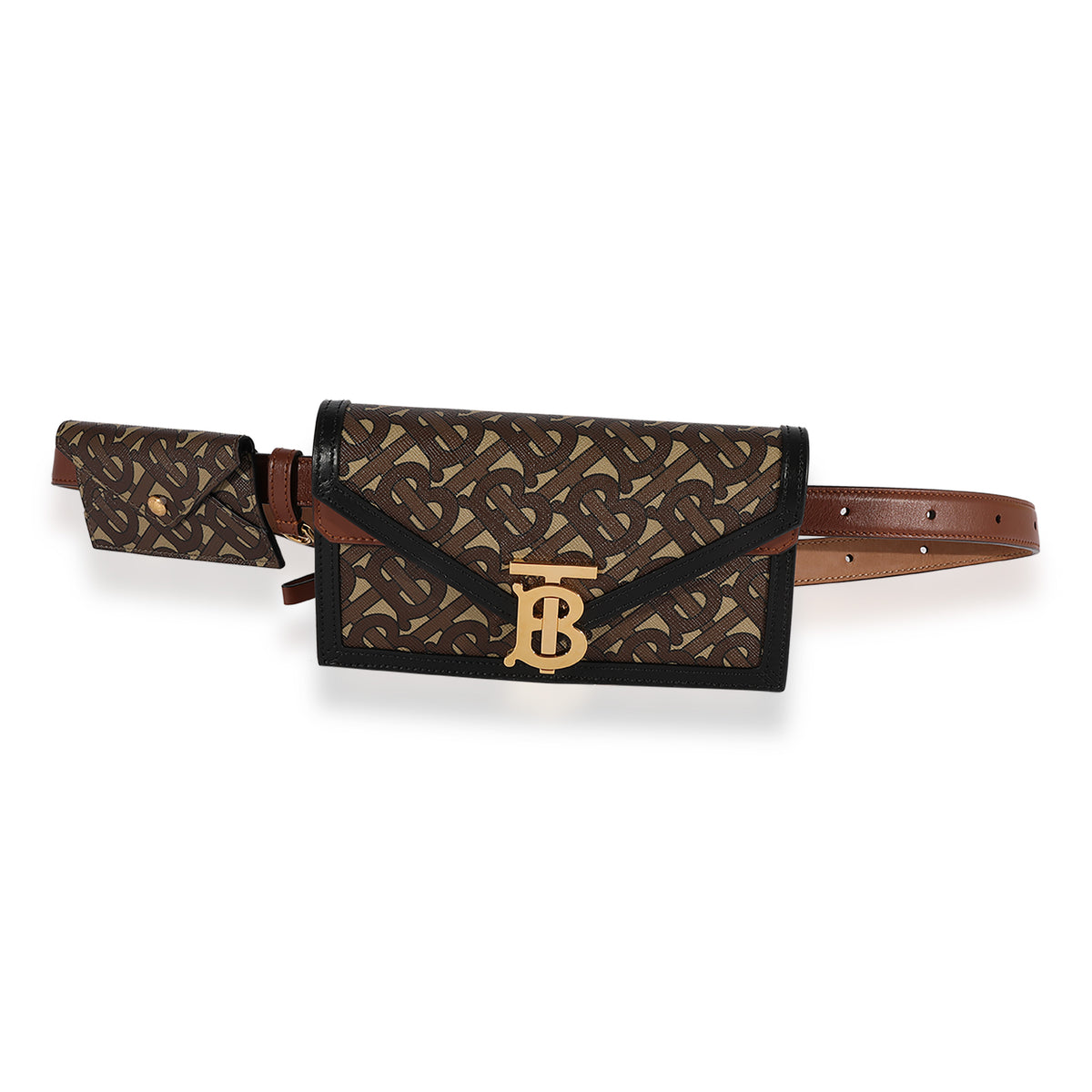 Burberry Bridle Brown Monogram E-canvas Tb Envelope Belt Bag ref