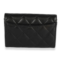 Chanel Black Quilted Lambskin Flap Card Holder Wallet