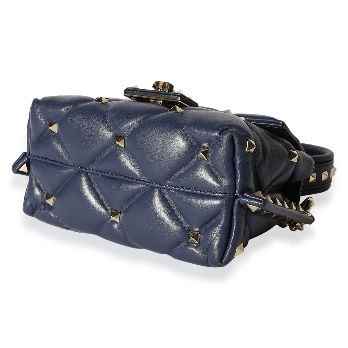 Valentino Navy Quilted Nappa Leather Candystud Mini Crossbody