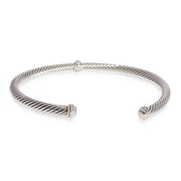 Sterling Silver David Yurman Cable Classic Diamond Bracelet 0.07 Ctw