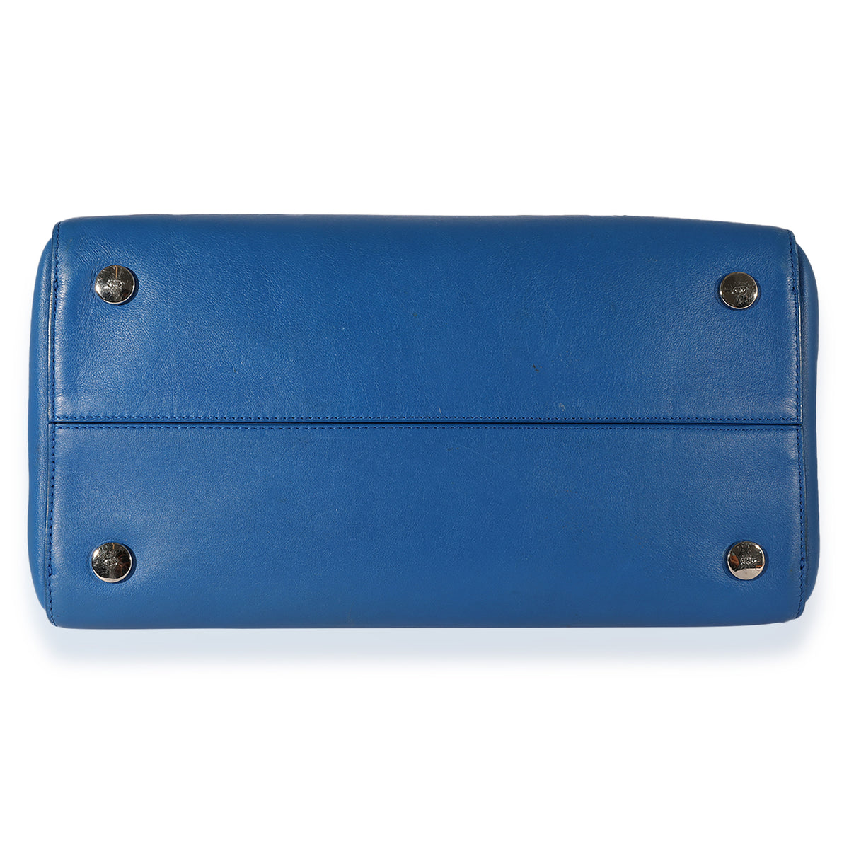 Christian Dior Blue Leather Multicolor Python Trim Addict Tote