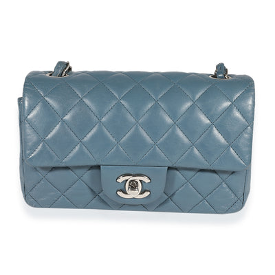 Chanel Blue Quilted Lambskin Mini Rectangular Classic Flap Bag