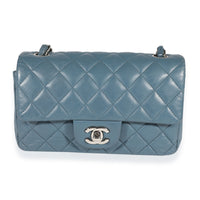 Chanel Blue Quilted Lambskin Mini Rectangular Classic Flap Bag