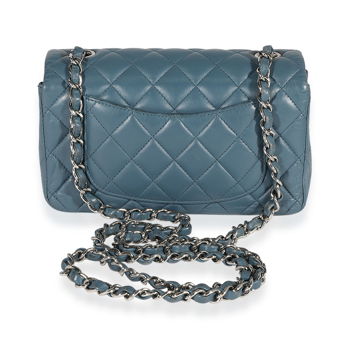 Chanel Blue Quilted Lambskin Mini Rectangular Classic Flap Bag, myGemma