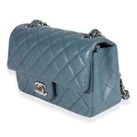 Chanel Blue Quilted Lambskin Mini Rectangular Classic Flap Bag