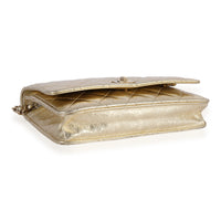 Chanel Metallic Gold Quilted Calfskin Reissue Wallet On Chain