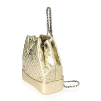 Chanel Metallic Gold Quilted Calfskin Small Gabrielle Backpack