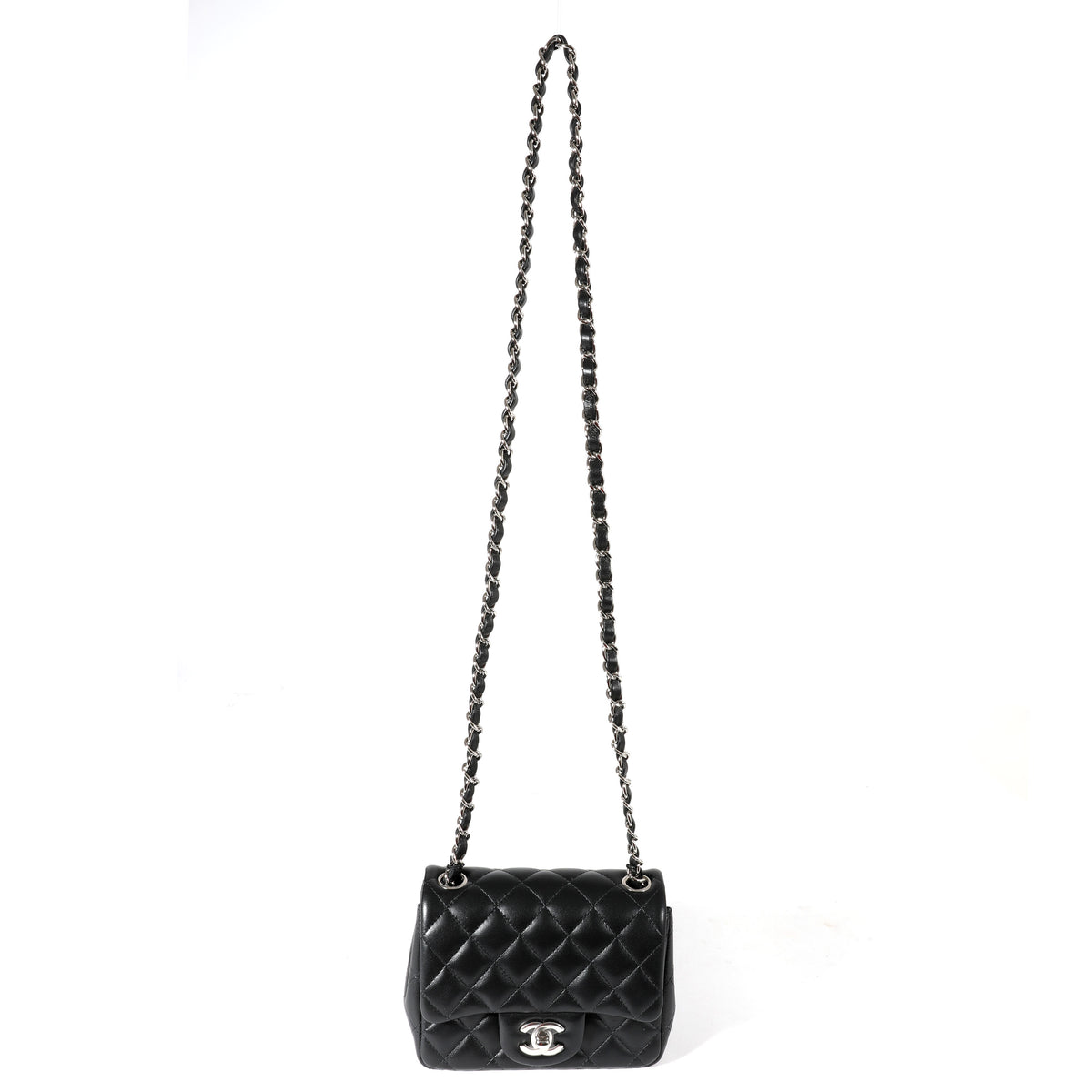 CHANEL Lambskin Quilted Mini Square Flap Black 1232355