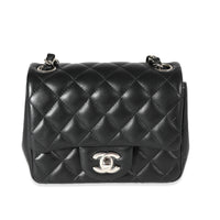 Chanel Black Quilted Lambskin Mini Square Classic Flap Bag