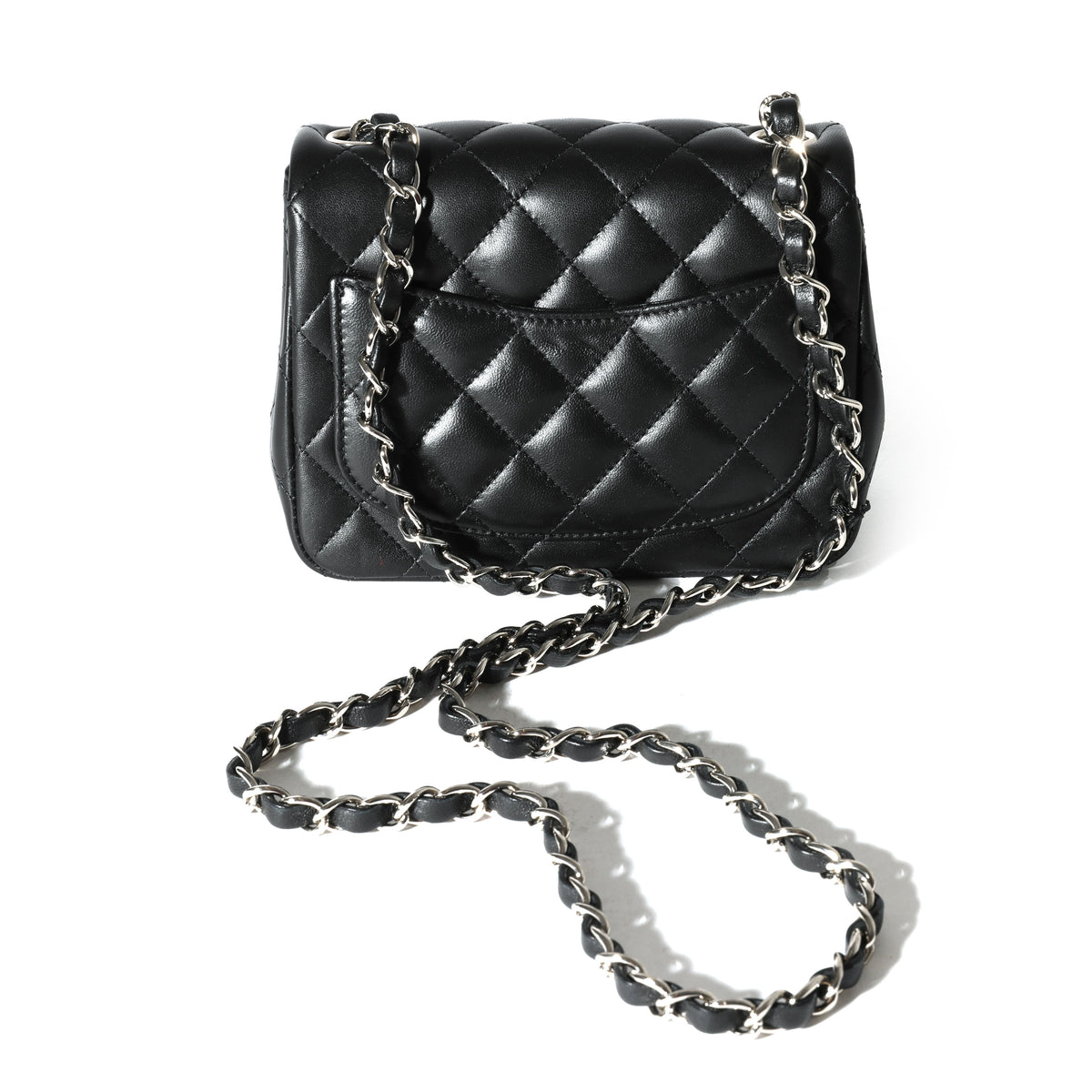 CHANEL Lambskin Quilted Mini Square Flap Black 1232355