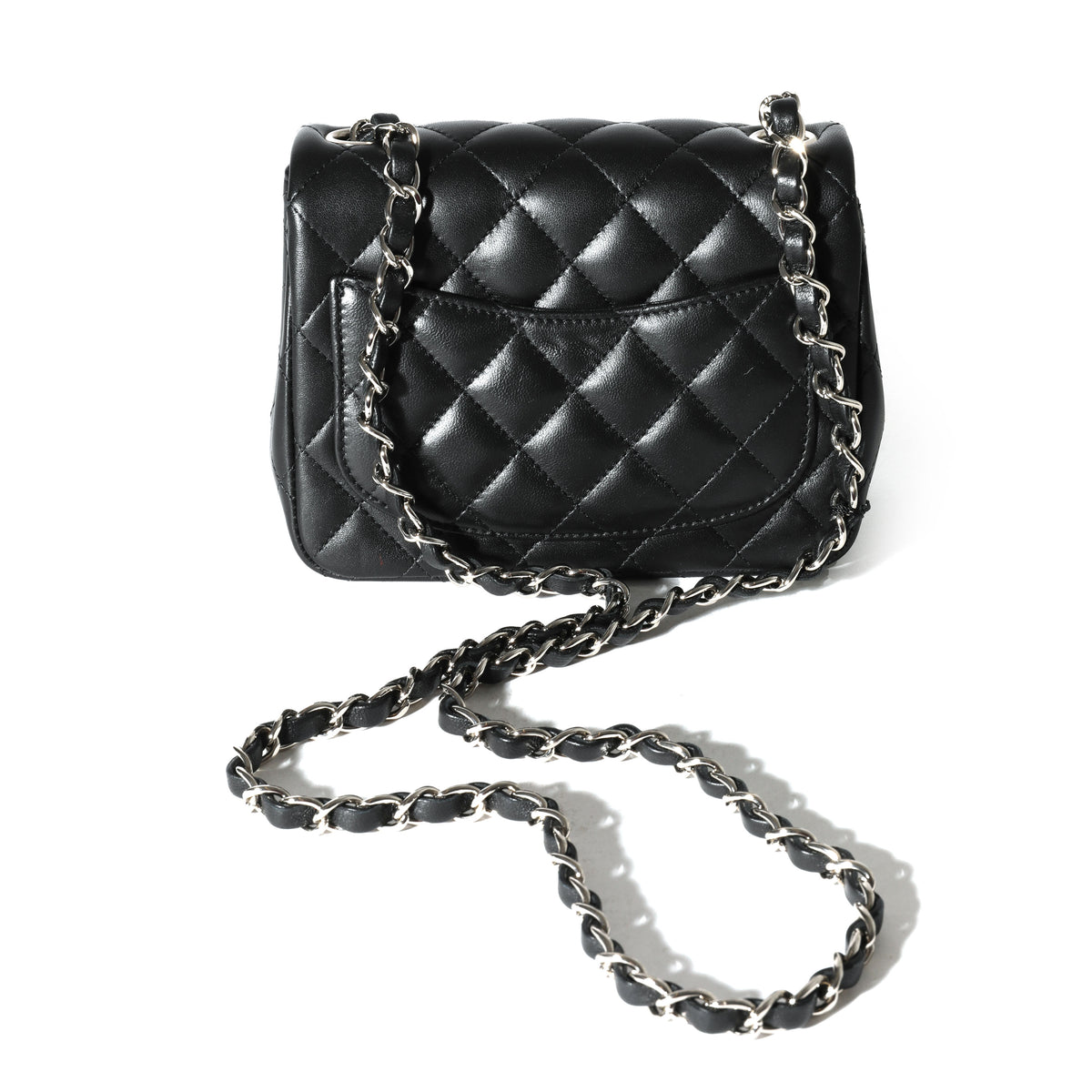 Chanel Black Quilted Lambskin Mini Square Classic Flap Bag