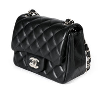 Chanel Black Quilted Lambskin Mini Square Classic Flap Bag