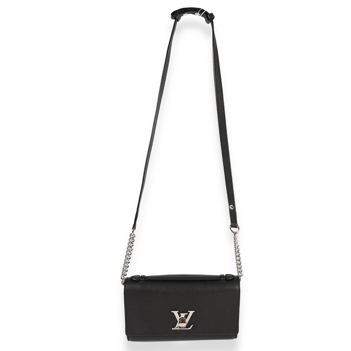 Louis Vuitton Black Taurillon Leather Lockme Short Handle Clutch