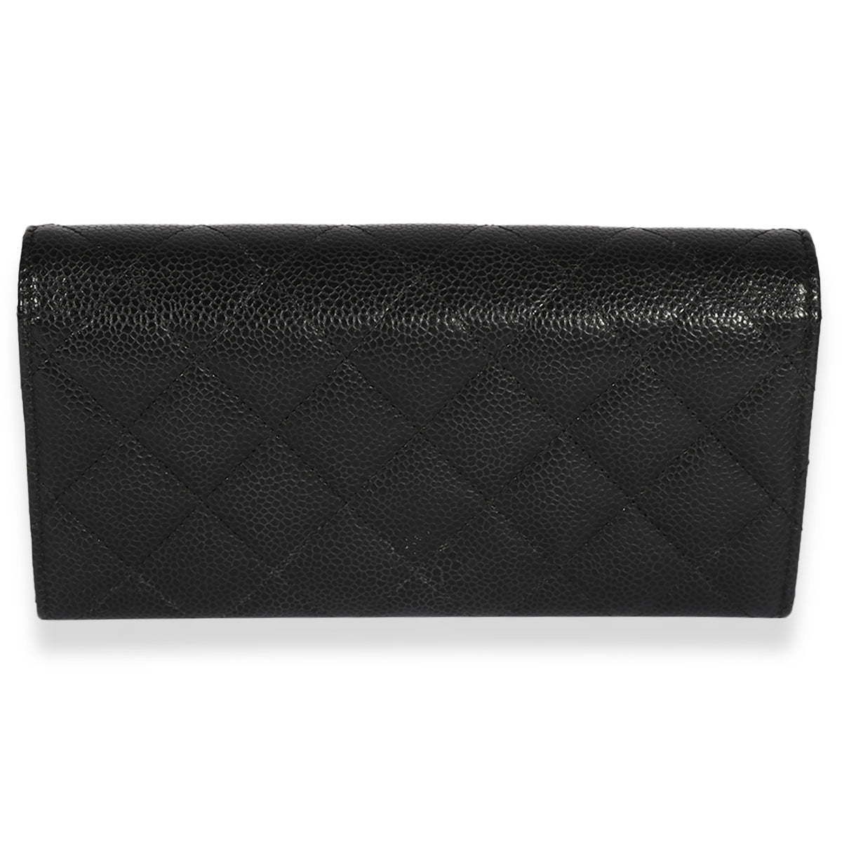 Chanel Black Quilted Caviar Long Flap Wallet