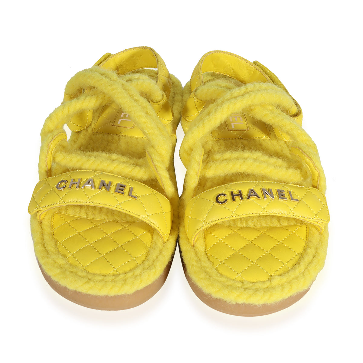 Chanel Cord & Lambskin Sandal 'Yellow'