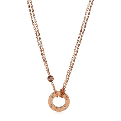 Cartier Love Diamond Necklace in 18k Rose Gold 0.03 CTW