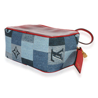 Louis Vuitton Denim Patchwork & Red Leather PVC Beach Pouch