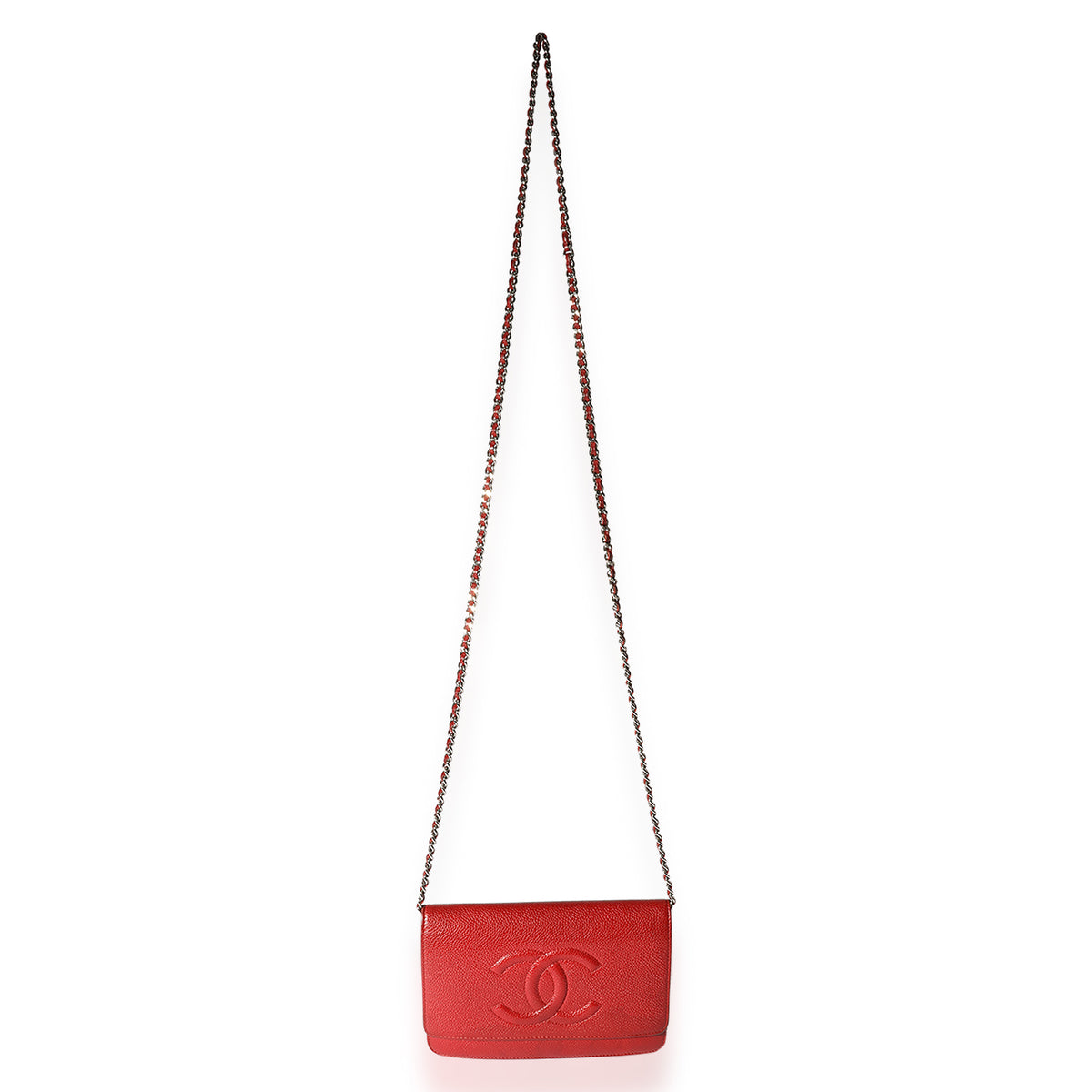 Red Caviar Leather Timeless Wallet On Chain