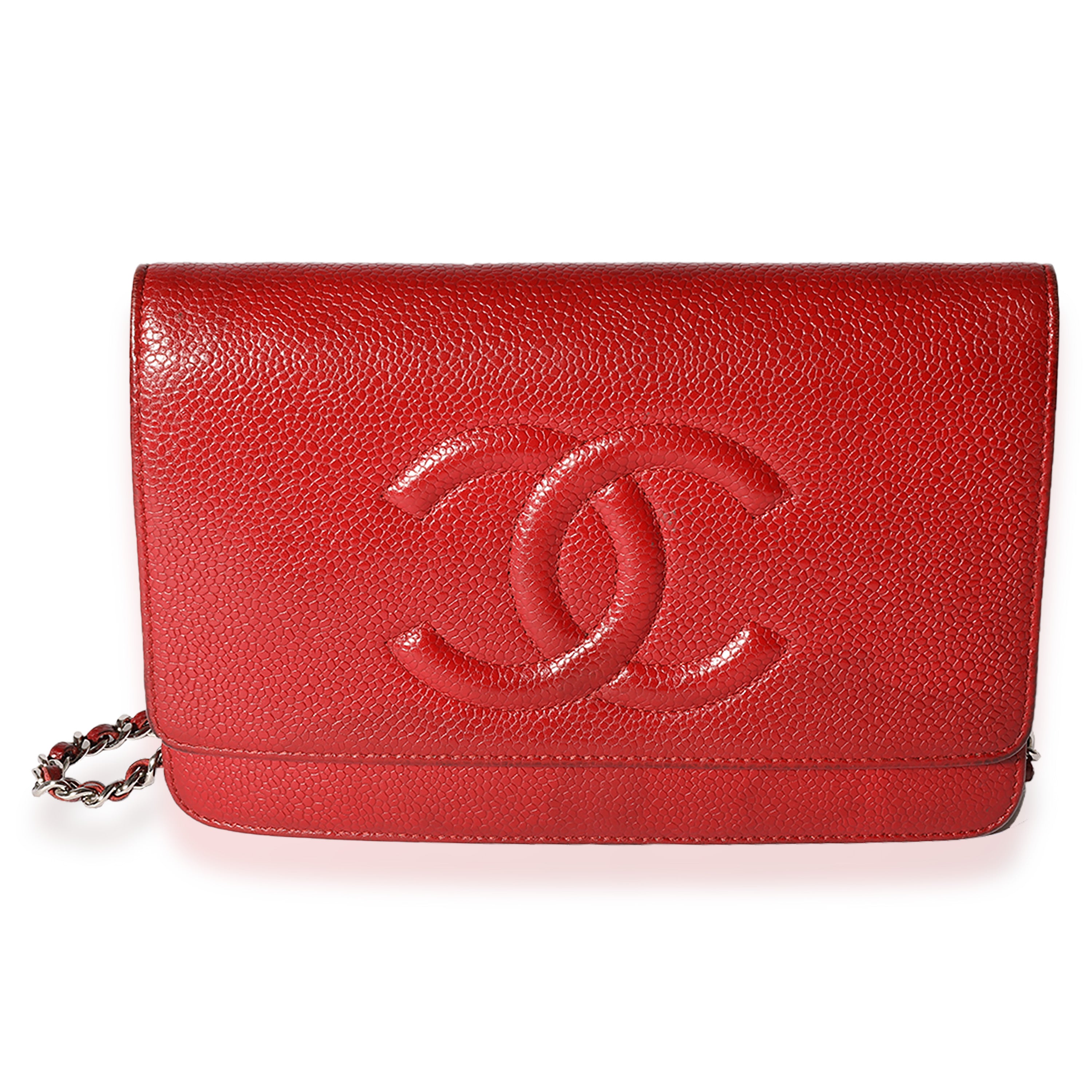 Buy Chanel Red CC Caviar Wallet