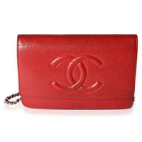 Red Caviar Leather Timeless Wallet On Chain