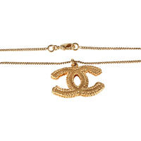 Gold Tone Chanel CC Pendant On 24 Inch Chain