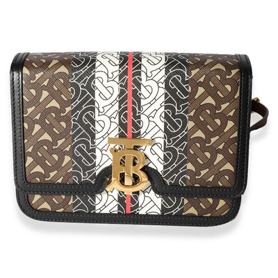 Burberry Bridle Brown Monogram E-Canvas Small TB Bag