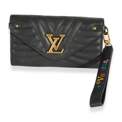 Louis Vuitton Black Calfskin New Wave Long Wristlet Wallet