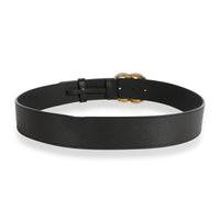 Gucci Textured Gold Double G Black Calfskin Belt 90