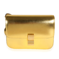 Celine Metallic Gold Calfskin Medium Box Bag