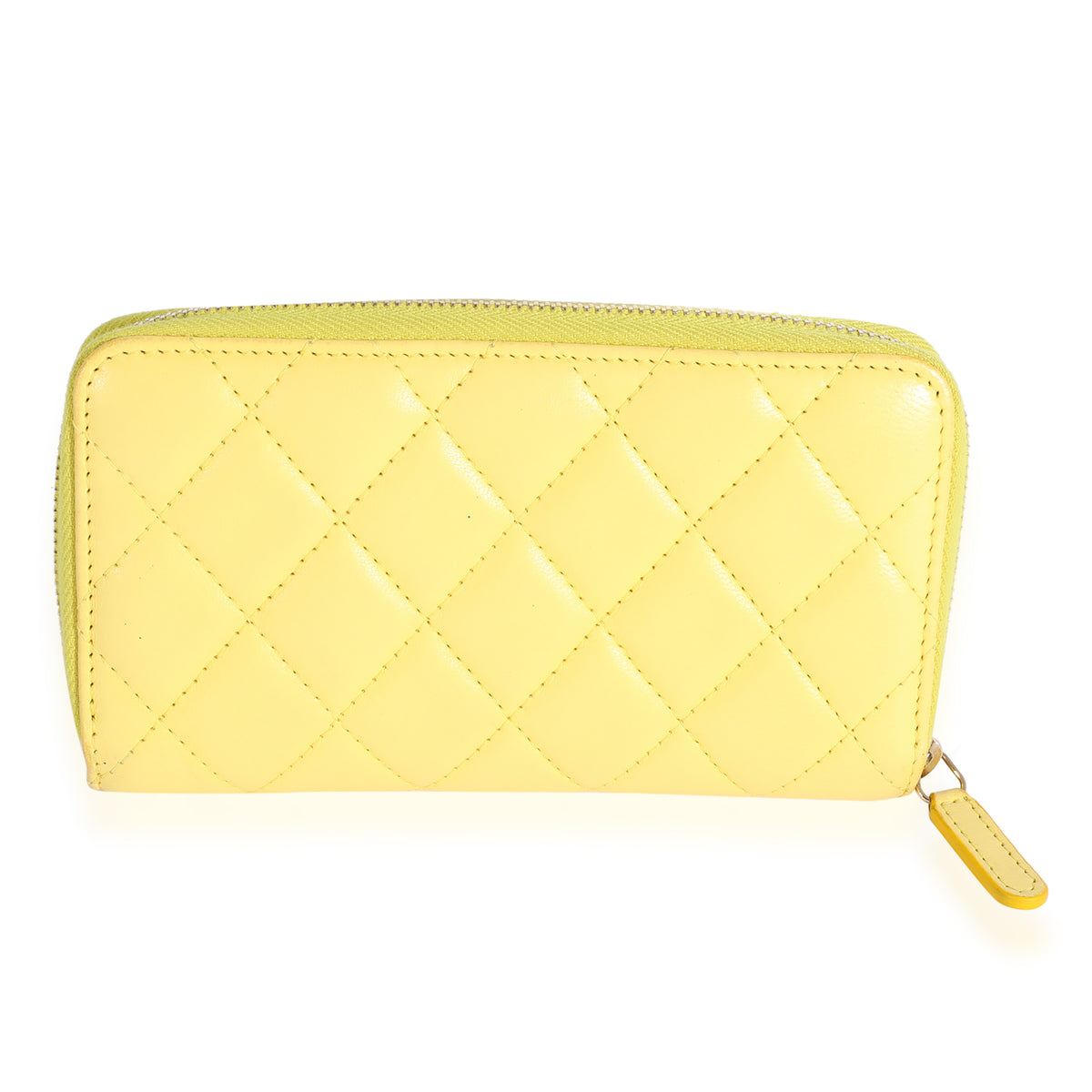 CHANEL Lambskin Quilted Chanel 19 Wallet On Chain WOC Yellow 1156124