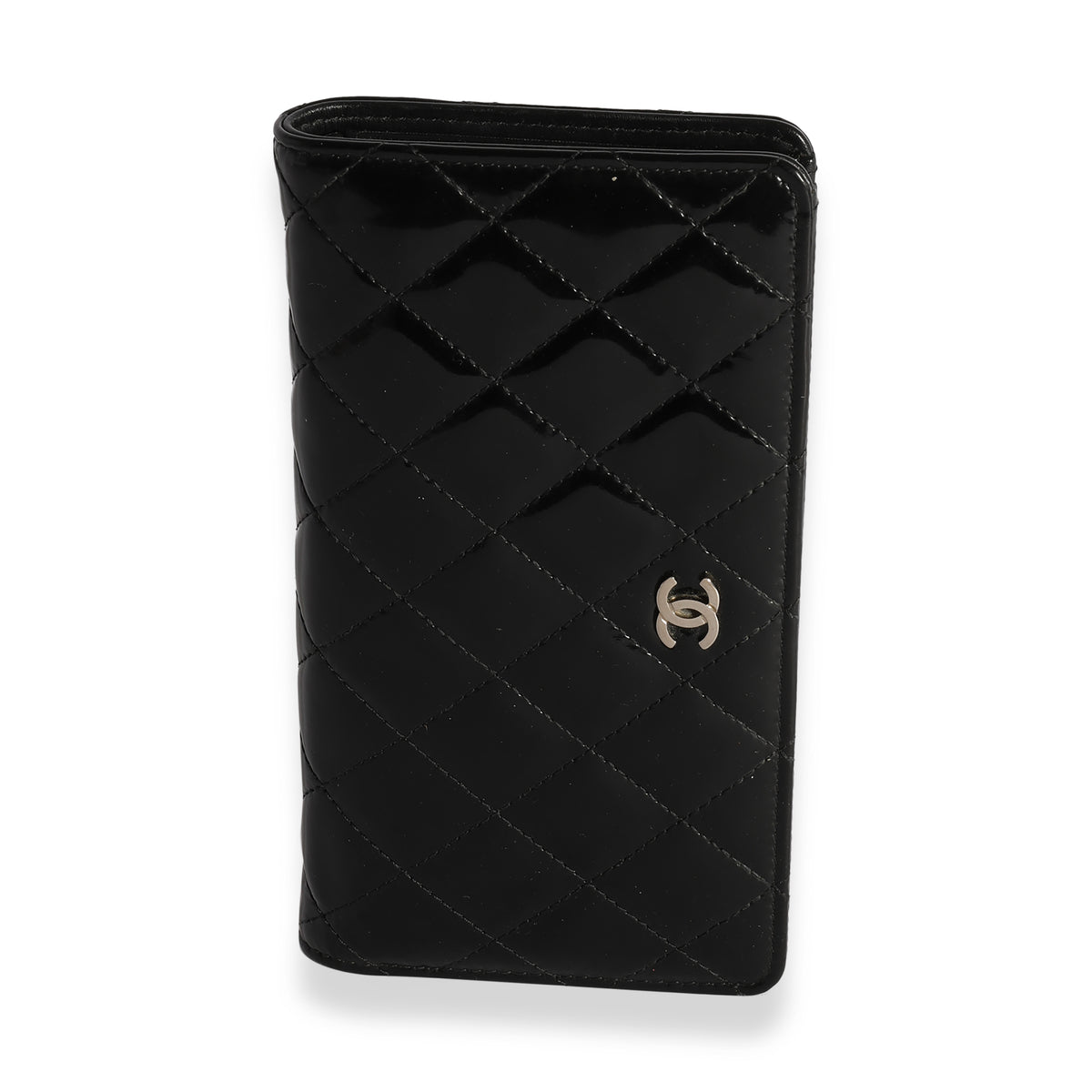 Black Quilted Patent Leather Wallet on Chain (WOC)