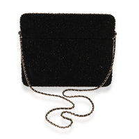 Chanel Black Metallic Tweed iPad Case with Chain