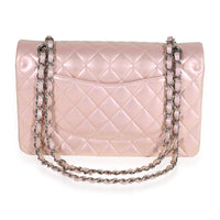 Chanel Iridescent Pink Quilted Lambskin Medium Classic Double Flap Bag