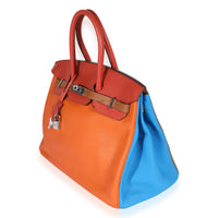 Hermès Multicolor Clémence Birkin 35 PHW