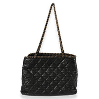 Chanel Black Quilted Lambskin Chain Around Timeless Tote