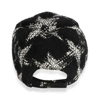 Chanel Black & White Tweed CC Baseball Cap