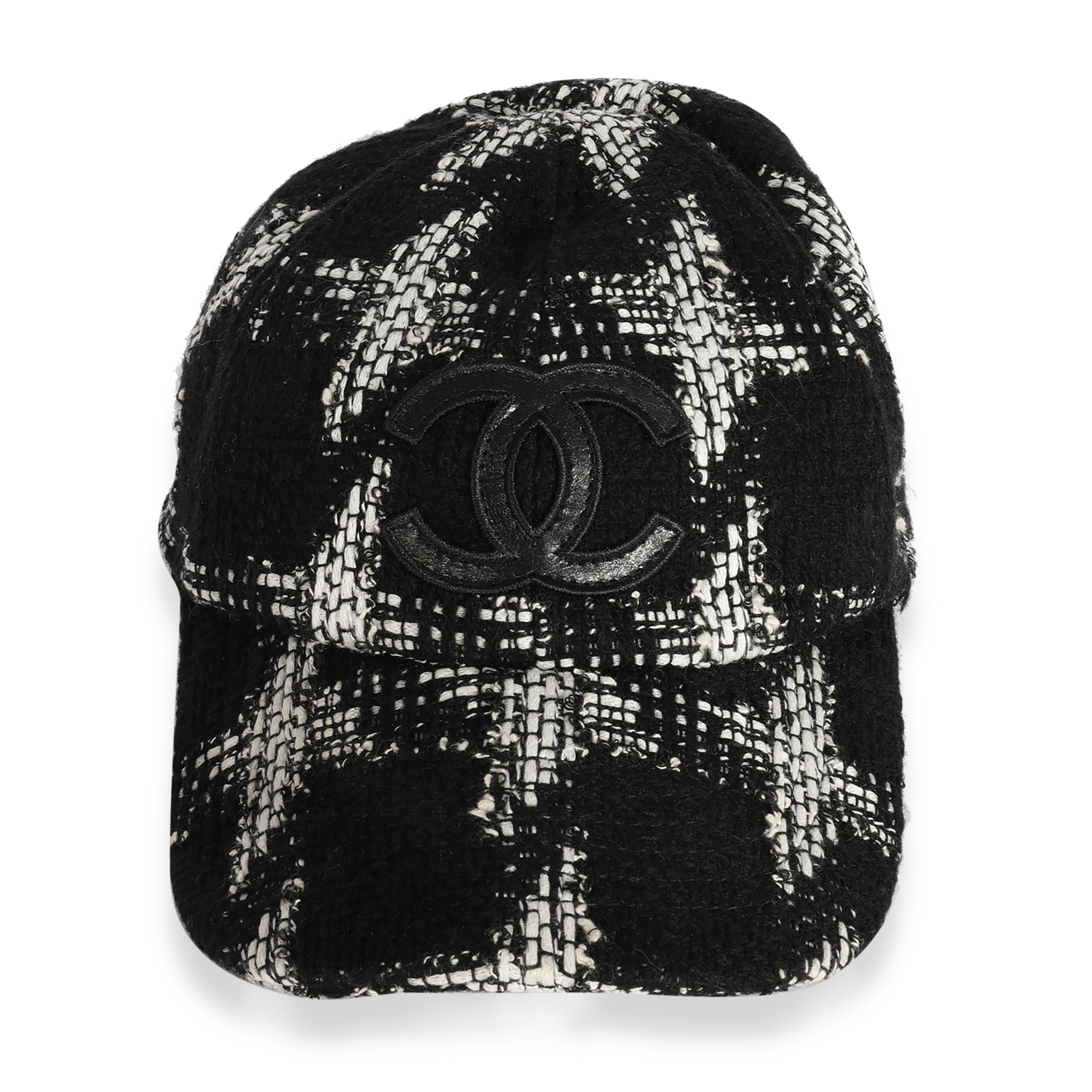 Chanel Black White Tweed CC Baseball Cap myGemma Item #123147