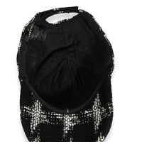 Chanel Black & White Tweed CC Baseball Cap